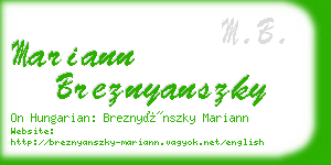 mariann breznyanszky business card